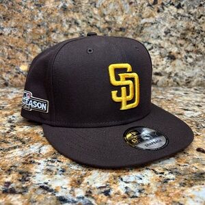 San Diego Padres 2024 Postseason / Playoffs SnapBack Style Hat - Brown / Gold